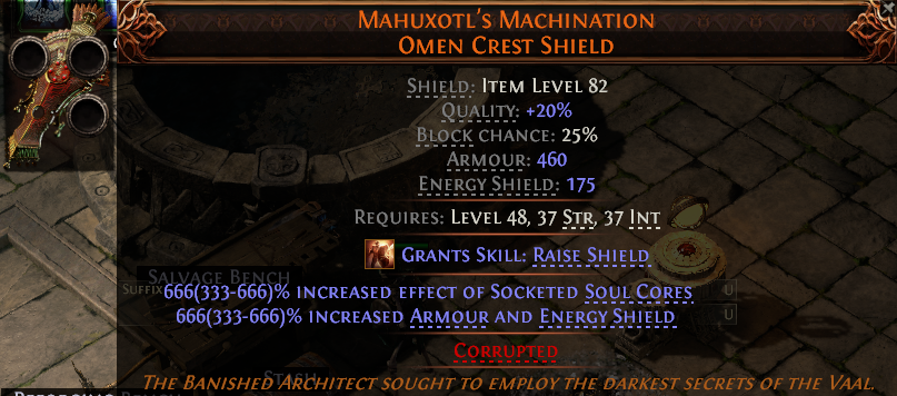 Mahuxotl's Machination Omen Crest Shield